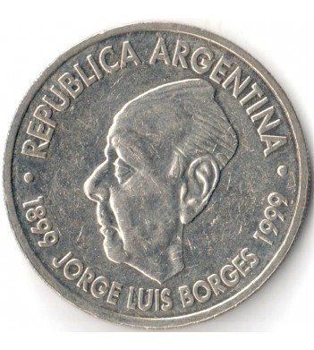 Аргентина 1999 2 песо Хорхе Луис Борхес