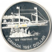 Канада 1991 1 доллар Фронтенак пароход (proof) Канада 1991 1 доллар Фронтенак пароход (proof)