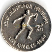 Куба 1983 1 песо Олимпиада Метание диска