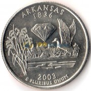 США 2003 25 центов штаты №25 Арканзас (D)