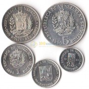 Венесуэла 1988-1990 набор 5 монет