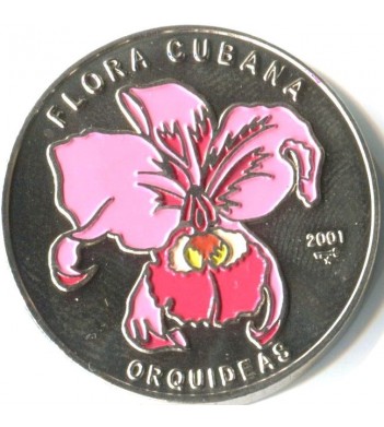 Куба 2001 1 песо Орхидея розовая