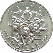 Канада 1994 1 доллар Патруль на собачьих упряжках Канада 1994 1 доллар Патруль на собачьих упряжках