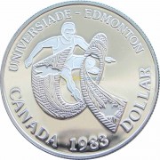 Канада 1983 1 доллар Универсиада в Эдмонтоне Канада 1983 1 доллар Универсиада в Эдмонтоне