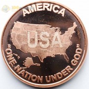 США унция медная Один народ под Богом