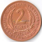 Восточные Карибы 1955 2 цента