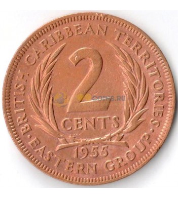 Восточные Карибы 1955 2 цента