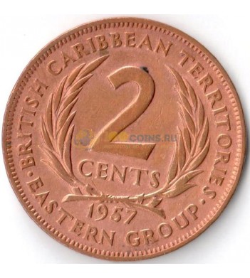 Восточные Карибы 1957 2 цента
