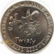 Куба 1998 1 песо Выставка Талисман экспо 2000 Твипси