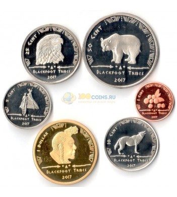 США 2017 набор 6 монет резервация Блэкфут