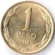 Чили 1990 1 песо Чили 1990 1 песо