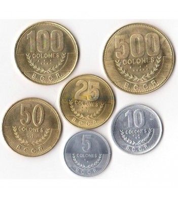Коста-Рика 2007-2014 набор 6 монет