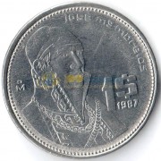 Мексика 1987 1 песо Хосе Морелос Мексика 1987 1 песо Хосе Морелос