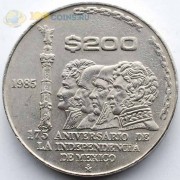 Мексика 1985 200 песо 75 лет независимости Мексика 1985 200 песо 75 лет независимости