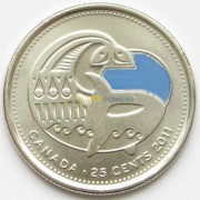 Канада 2011 25 центов Косатка цветная