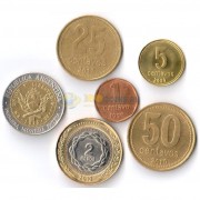 Аргентина 1989-2010 набор 6 монет