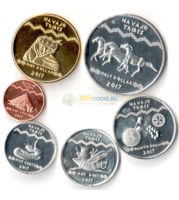 США 2017 набор 6 монет резервация Навахо