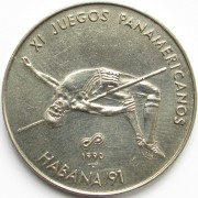 Куба 1990 1 песо XI Пан-Американские игры Прыжки в высоту