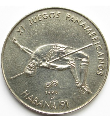 Куба 1990 1 песо XI Пан-Американские игры Прыжки в высоту