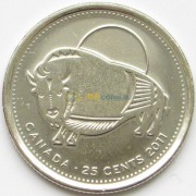 Канада 2011 25 центов Лесной бизон