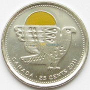 Канада 2011 25 центов Сапсан цветная