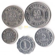 Белиз 1991-2010 набор 5 монет Белиз 1991-2010 набор 5 монет