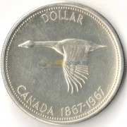 Канада 1967 1 доллар 100 лет Конфедерации (серебро)