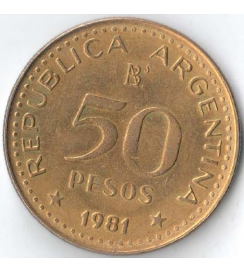 Аргентина 1981 50 песо 200 лет Хосе Мартина