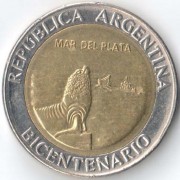 Аргентина 2010 1 песо Мар-дель-Плата