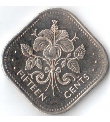 Монета Багамские острова 2005 15 центов Гибискус