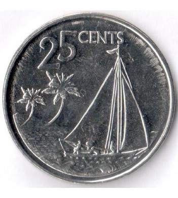 Багамские острова 2015 25 центов Парускник