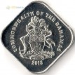 Монета Багамские острова 2018 15 центов Гибискус