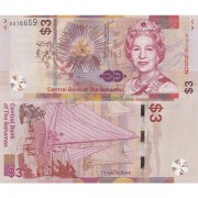 Багамские острова бона 3 доллара 2019 Багамские острова бона 3 доллара 2019