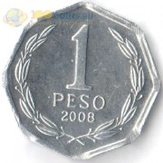 Чили 1992-2015 1 песо Чили 1992-2015 1 песо