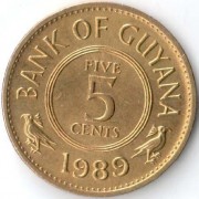 Гайана 1989 5 центов