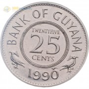 Гайана 1990 25 центов