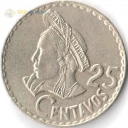 Гватемала 1971-1976 25 сентаво