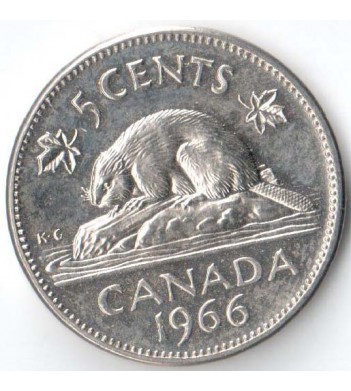 Канада 1965-1978 5 центов бобр