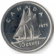 Канада 1969-1989 10 центов Шхуна Синеносая
