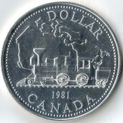 Канада 1981 1 доллар Паровоз - железной дорога