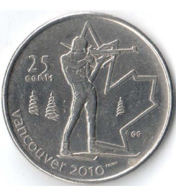 Канада 2007 25 центов Биатлон - олимпиада в Ванкувере 2010