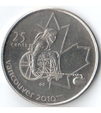 Канада 2007 25 центов Керлинг на колясках - олимпиада в Ванкувере 2010