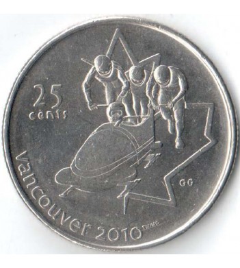 Канада 2008 25 центов Бобслей - олимпиада в Ванкувере 2010