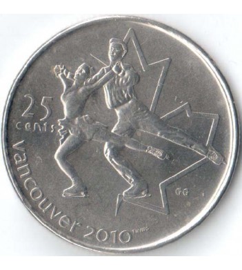 Канада 2008 25 центов Фигурное катание - олимпиада в Ванкувере 2010