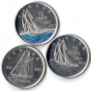 Канада 2021 10 центов Шхуна Bluenose (набор)