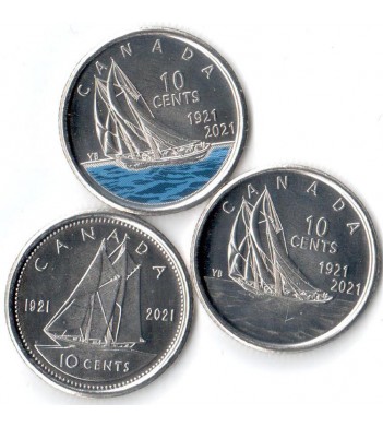 Канада 2021 10 центов Шхуна Bluenose (набор)