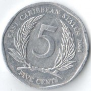 Восточные Карибы 2004 5 центов