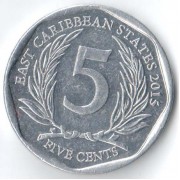 Восточные Карибы 2015 5 центов