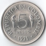 Колумбия 1971 5 песо