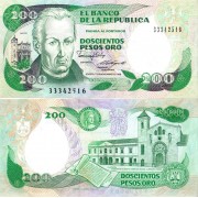 Колумбия бона (429d) 200 песо 1988